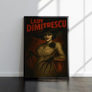 Lady Dimitrescu Artwork | Resident Evil Village Print | Gaming Artwork | Video Game Poster | Video Game Print | Wall Decor Poster | Game Art