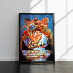 Street Fighter II Poster | Street Fighter II Print | Gaming Poster | Video Game Poster | Video Game Print | Wall Decor Poster | Gaming Decor