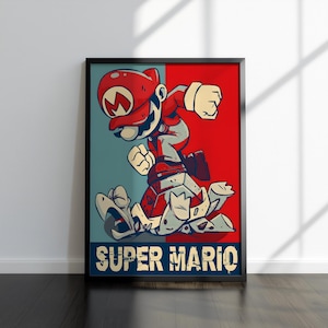Mario Poster | Super Mario Kunstwerk | Hochwertige Drucke | Gaming Poster Zeichnung | Videospiel Poster | Wall Decor Poster | Gamer Geschenke