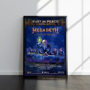 Megadeth Poster | Rust In Peace Print | Album Poster | 4 Colors | Album Poster Prints | Wall Decor Poster | Album Covers | Room Decor
