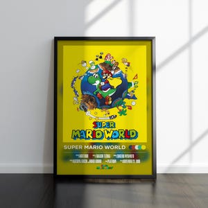 Super Mario World Poster | Super Mario World Print | Gaming Poster | Video Game Poster | Video Game Print | Wall Decor Poster | Gaming Decor
