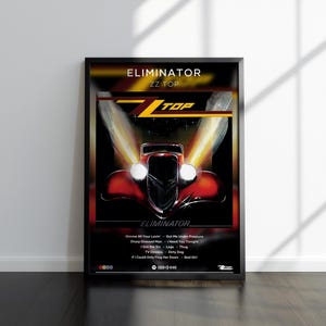 ZZ Top Poster | Eliminator Print | Album Poster | 4 Colors | Album Poster Prints | Wall Decor Poster | Album Covers | Room Decor