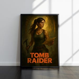 Lara Croft Artwork | Tomb Raider Print | Gaming Artwork | Video Game Poster | Video Game Print | Wall Decor Poster | Gaming Decor