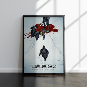 Deus Ex Artwork | Deus Ex Akira Style Print | Gaming Artwork | Video Game Poster | Video Game Print | Wall Decor Poster | Gaming Decor
