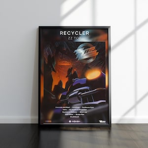 ZZ Top Poster | Recycler Print | Album Poster | 4 Colors | Album Poster Prints | Wall Decor Poster | Album Covers | Room Decor