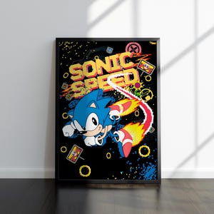 Sonic the Hedgehog Poster | Sonic Artwork | High Quality Prints | Gaming Poster Artworks | Video Game Poster | Wall Decor | Gamer Gifts