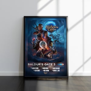 Baldur&#39;s Gate 3 Poster | Baldur&#39;s Gate 3 Print | Gaming Poster | Video Game Poster | Video Game Print | Wall Decor Poster | Gaming Decor