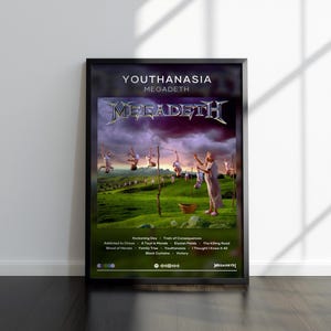 Megadeth Poster | Youthanasia Print | Album Poster | 4 Colors | Album Poster Prints | Wall Decor Poster | Album Covers | Room Decor