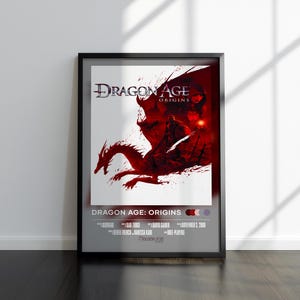 Dragon Age Origins Poster | Dragon Age Origins Print | Gaming Poster | Video Game Poster | Video Game Print, Wall Decor Poster, Gaming Decor