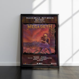 Megadeth Poster | Peace Sells...But Who&#39;s Buying? Print | Album Poster | 4 Colors | Album Poster Prints | Wall Decor Poster | Album Covers |