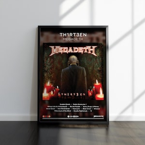 Megadeth Poster | Th1rt3en Print | Album Poster | 4 Colors | Album Poster Prints | Wall Decor Poster | Album Covers | Room Decor