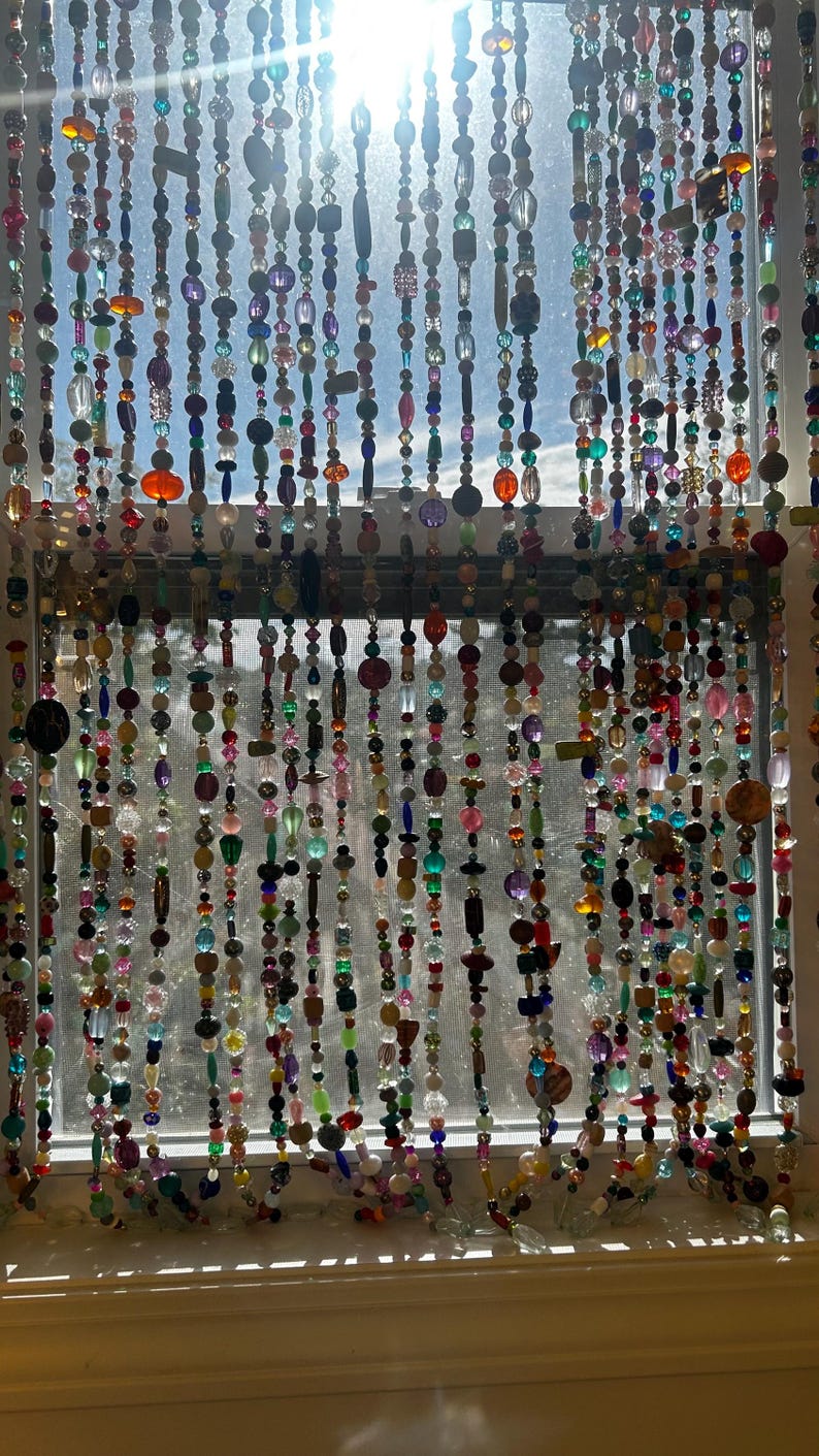 Handmade Rainbow Beaded Curtains (8 strands) afbeelding 4