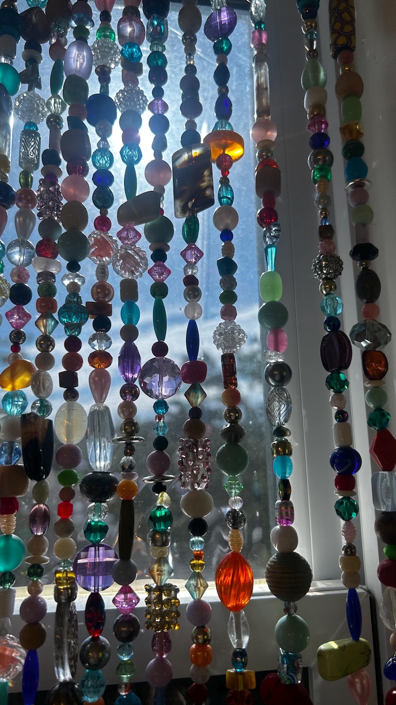 Handmade Rainbow Beaded Curtains (8 strands) afbeelding 3