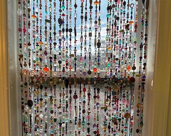 Handmade Rainbow Beaded Curtains (8 strands)