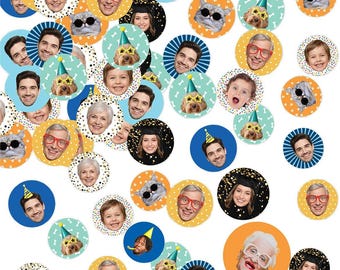 Custom Photo Face Confetti, 1.5 Inch Double Sided Party Scatter (60 Pack)