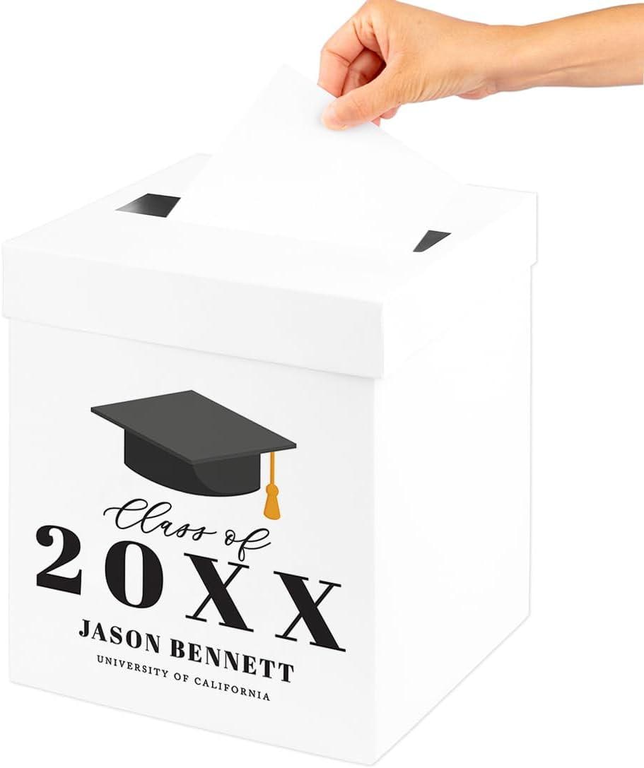 Personalized Graduation Card Box, 10x10x10 Inch Money Holder, Custom ...