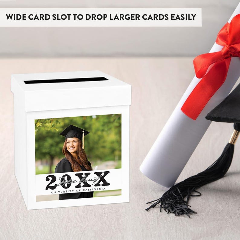 Personalized Graduation Card Box, 20xx Custom Money Holder, Large ...