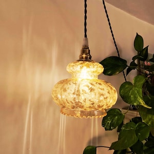 Vintage French Glass Pendant | Set Available | Rewired | Pendant Light "Luciole"