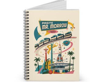 Paging Mr. Morrow Retro Futurism Notebook | Spiral Ruled Journal