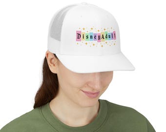 Disney Erwachsene Snapback Cap | Retro Pastell Schriftzug, Sparkle Trucker