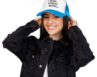 Main Street Mood Foam Trucker Hat | Rhinestone Script Mesh Cap