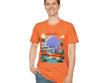 Epcot Spaceship Retro Illustration T-Shirt | Vintage Monorail
