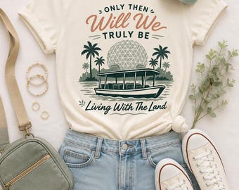 Leben mit dem Land T-Shirt | Retro EPCOT Monorail Design