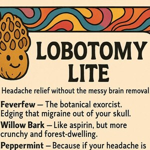 Lobotomy Lite - Linderung von Kopfschmerzen ohne die unordentliche Gehirnextraktion -Lustige Teekarte - Digitaler Download PDF -Brau Dich Apotheker