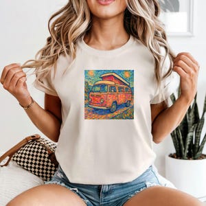 Vintage VW Camper Van T-Shirt: Bohemian Vanlife Style