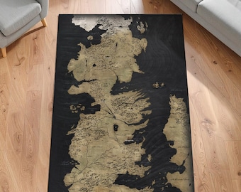 Westeros Map Rug, Seven Kingdoms Carpet, Gamer Room Decor