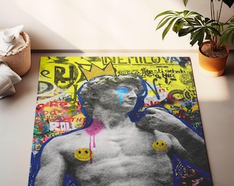 David Graffiti Art Rug - Pop Culture Statue - Modern