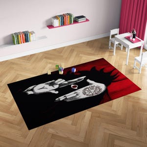 Occult Magic Symbol Rug with Gothic Alchemy Design – Dark Aesthetic Carpet with Summoning Circle and Demon Seal for Altars or Decor