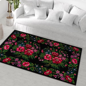 Turkish Persian Style Area Rug – 8mm Soft Washable Carpet with Traditional, Floral, or Vintage Patterns for Living Room or Entryway