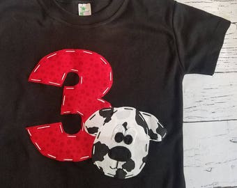 Chemise d’anniversaire chiot / / 3ème chien t-shirt, chemise chiot dalmatien, partie chiot garçon