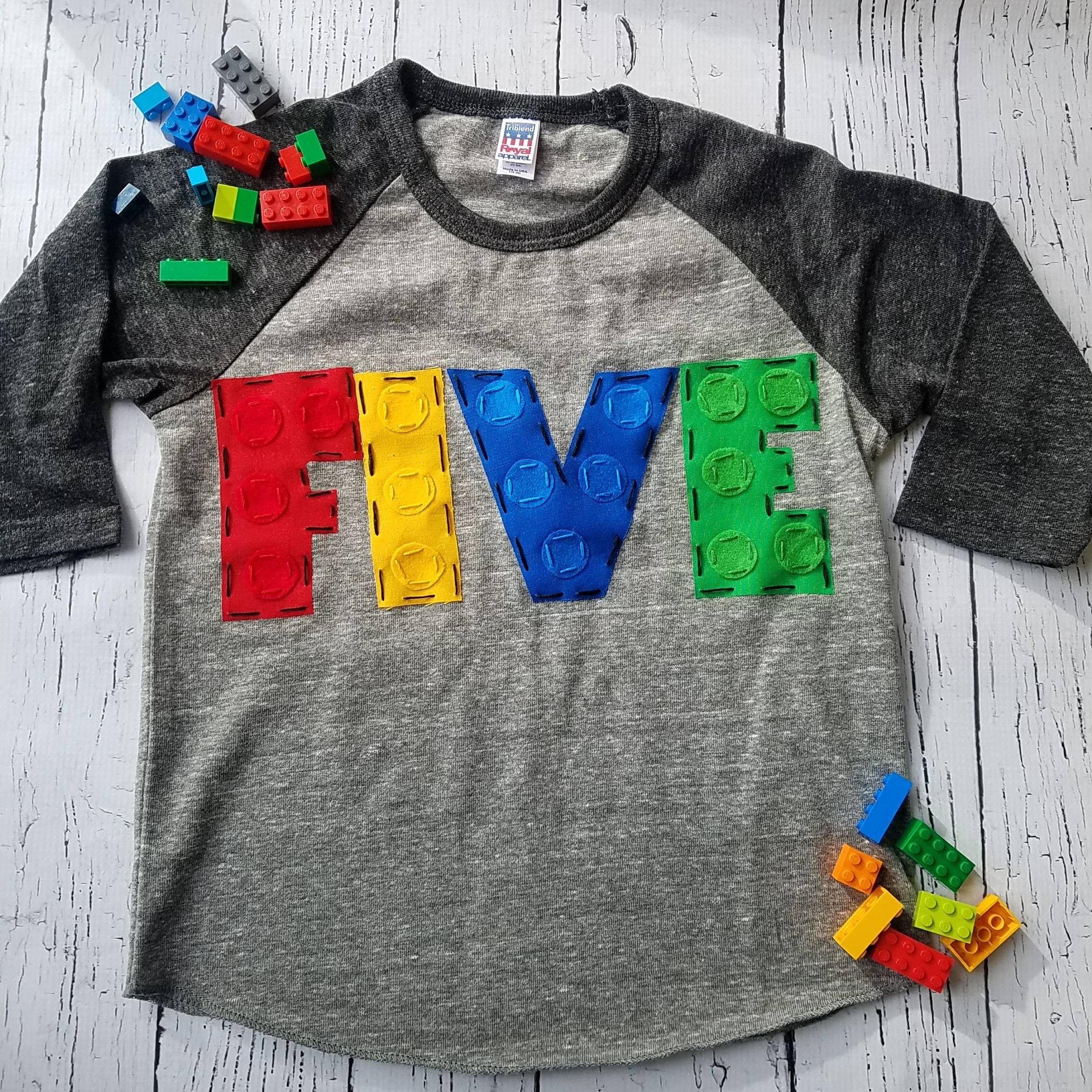 5th Building Blocks Birthday Shirt Fifth Six 6th Birthday photo