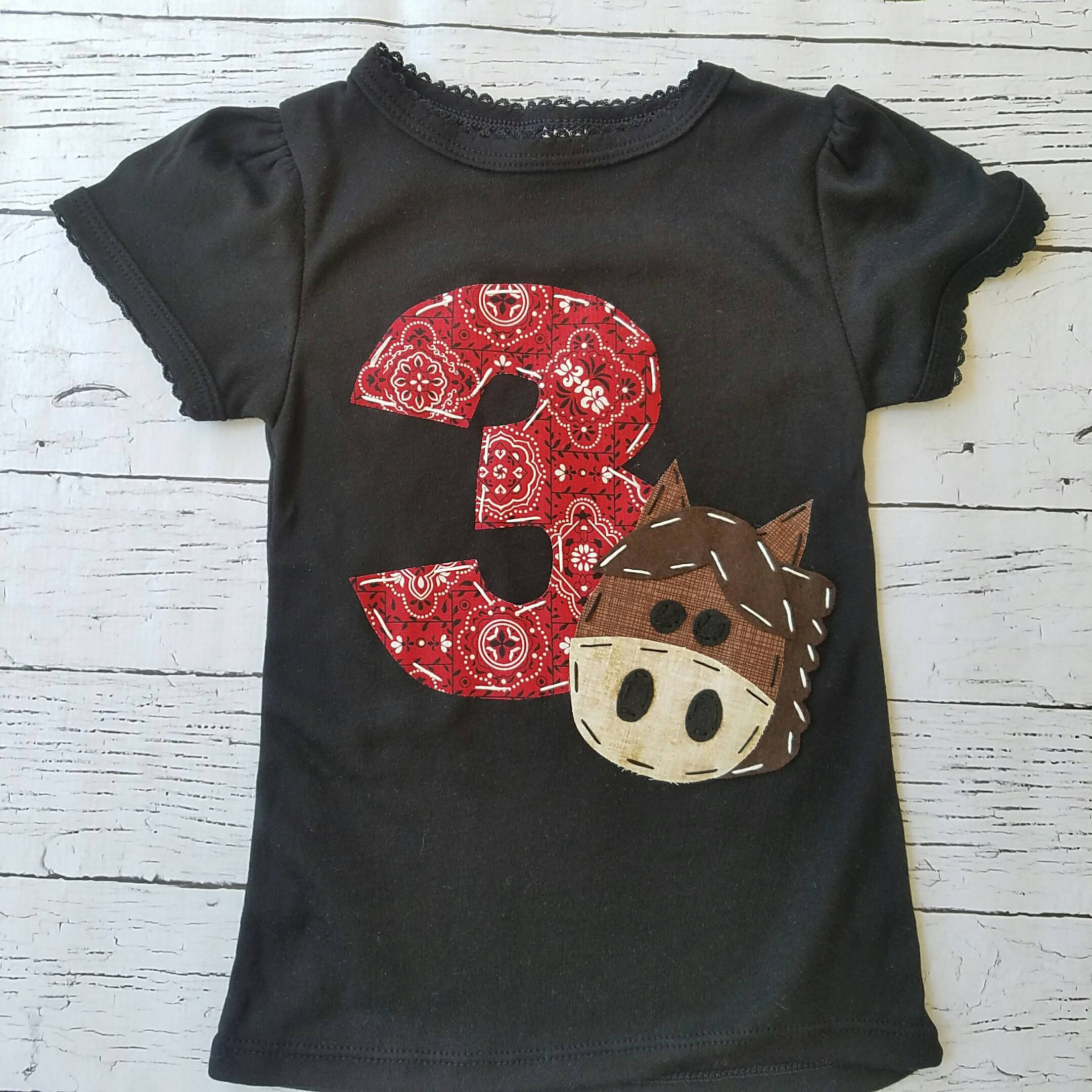 Horse Birthday Shirt // 3 Barnyard Birthday Shirt // Two Etsy