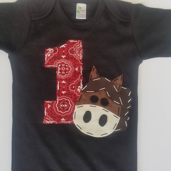 Barnyard Birthday Shirt One Horse 1st T Shirt Barn Yard Etsy