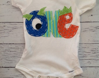 Monster birthday shirt, 1, 2, bodysuit, boy, girl photo prop, monster one party, monster onepiece