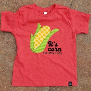 It&#39;s corn, a big lump with knows, Nebraska corn, Iowa farmer shirt