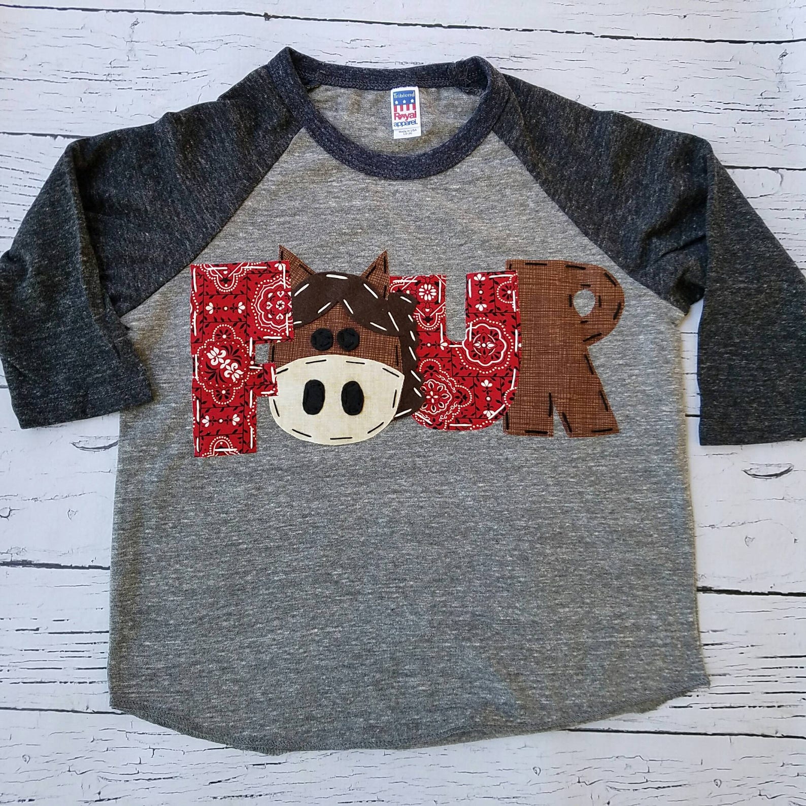 Barnyard Birthday Shirt 4th Birthday Horse Fourth Birthday Etsy