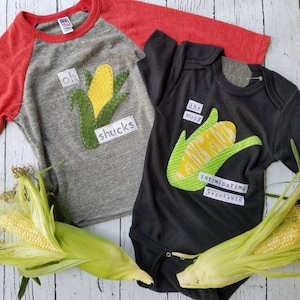 Thanksgiving-Shirt für Kinder, oh shucks, Nebraska-Mais-Shirt, Nebraska-Kind, Nebraska-Baby-Shirt, Iowa-Bauer, Illinois, Bauernmarkt