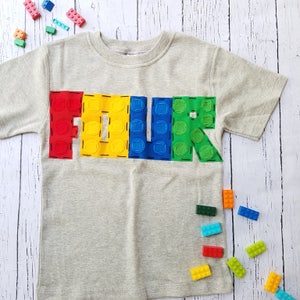 4th Building blocks birthday shirt, fourth birthday, five 5 birthday theme, building blocks