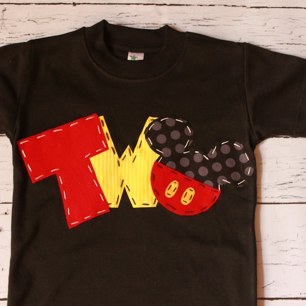 Camicia di compleanno Topolino, due, 2 °, ragazza ragazzo t-shirt,