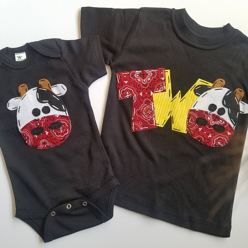 Cow Shirt Birthday Shirt One Cow 1st T Shirt Barnyard Etsy