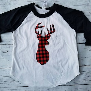 Red Buffalo Plaid Deer Head Boys 