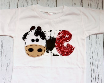 Barnyard birthday // Cow birthday shirt // one // cow // 1st,  t shirt, barnyard, farm theme, boy white