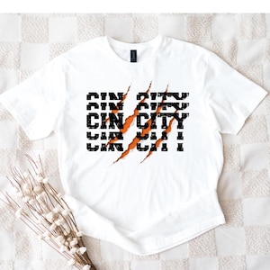 Cincinnati Football Shirt, Unisex Tee, Burrow, Bengal Tiger Shirt, Bengal Gameday Shirt, Bengal Gift, Football Apparel, Cincinnati Shirt