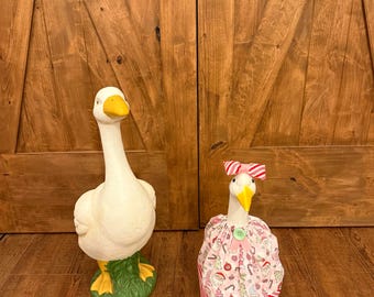 Pink Santa Dress for Medium 17 Inch Porch Goose: Christmas Decor Outfit