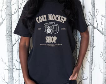 C1717 Pepper Mockup for Fall Tshirt Mockup Comfort Colors Pepper Shirt Mockup Real Model Lifestyle Mockup CC1717 Pepper Mockup Black Shirt