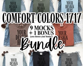 Comfort Colors 1717 Fall Mockup Bundle | C1717 Mockup Bundle | 10 Mockup Bundle | Flat Lay Mockup Bundle | Folded Mockup Bundle CC1717